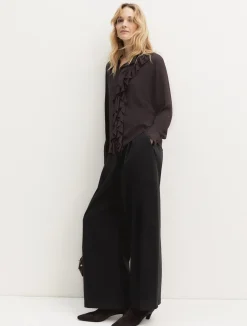 Camicia con rouche - TESTA DI MORO