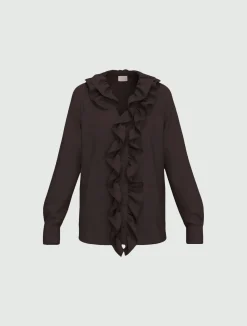 Camicia con rouche - TESTA DI MORO