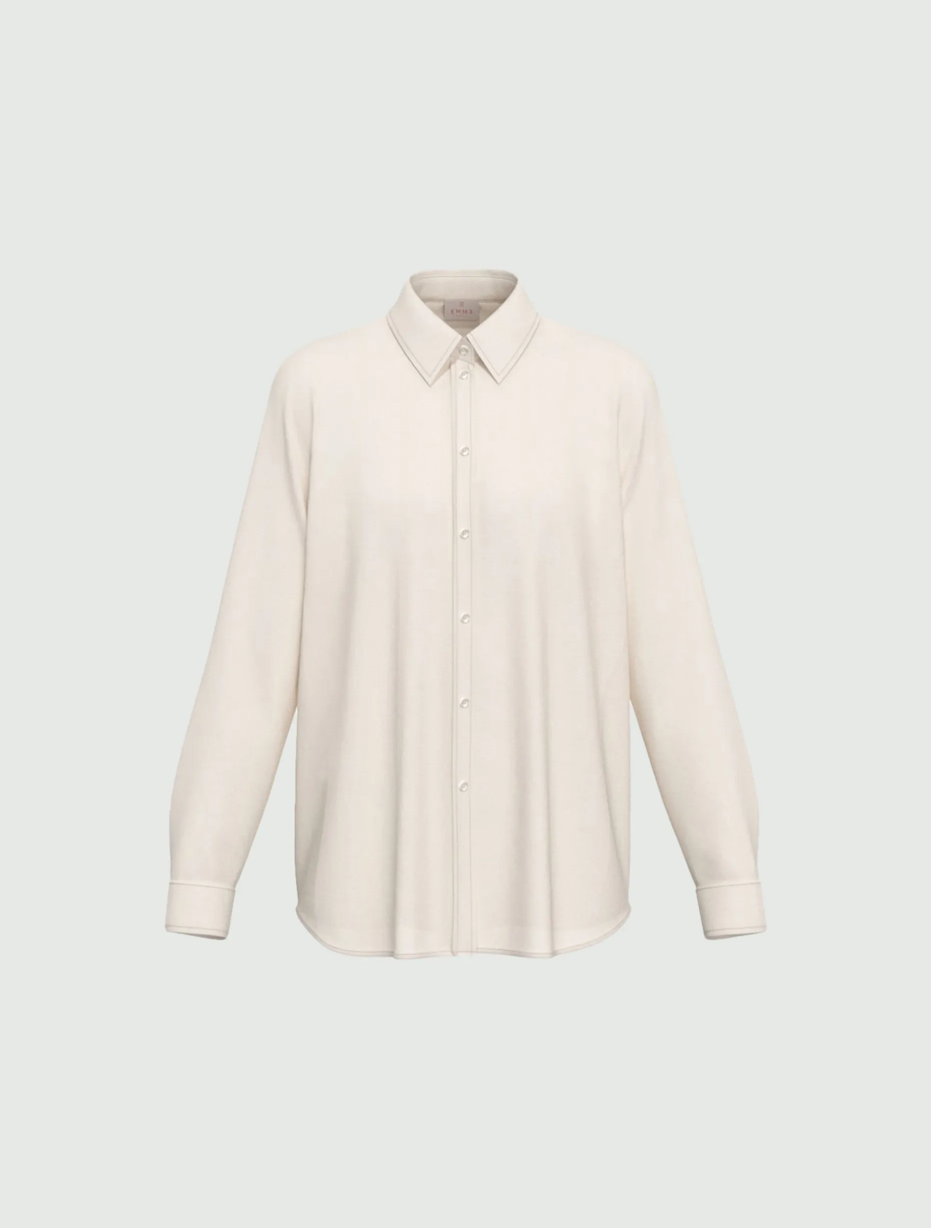 Camicia dritta in misto seta - BIANCO LANA