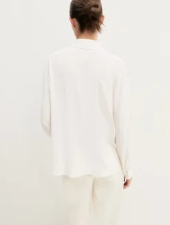 Camicia dritta in misto seta - BIANCO LANA