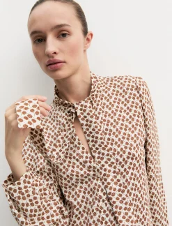 Camicia in crêpe con sciarpina - AVORIO