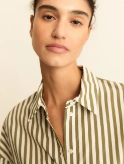Camicia in misto viscosa - VERDE MILITARE