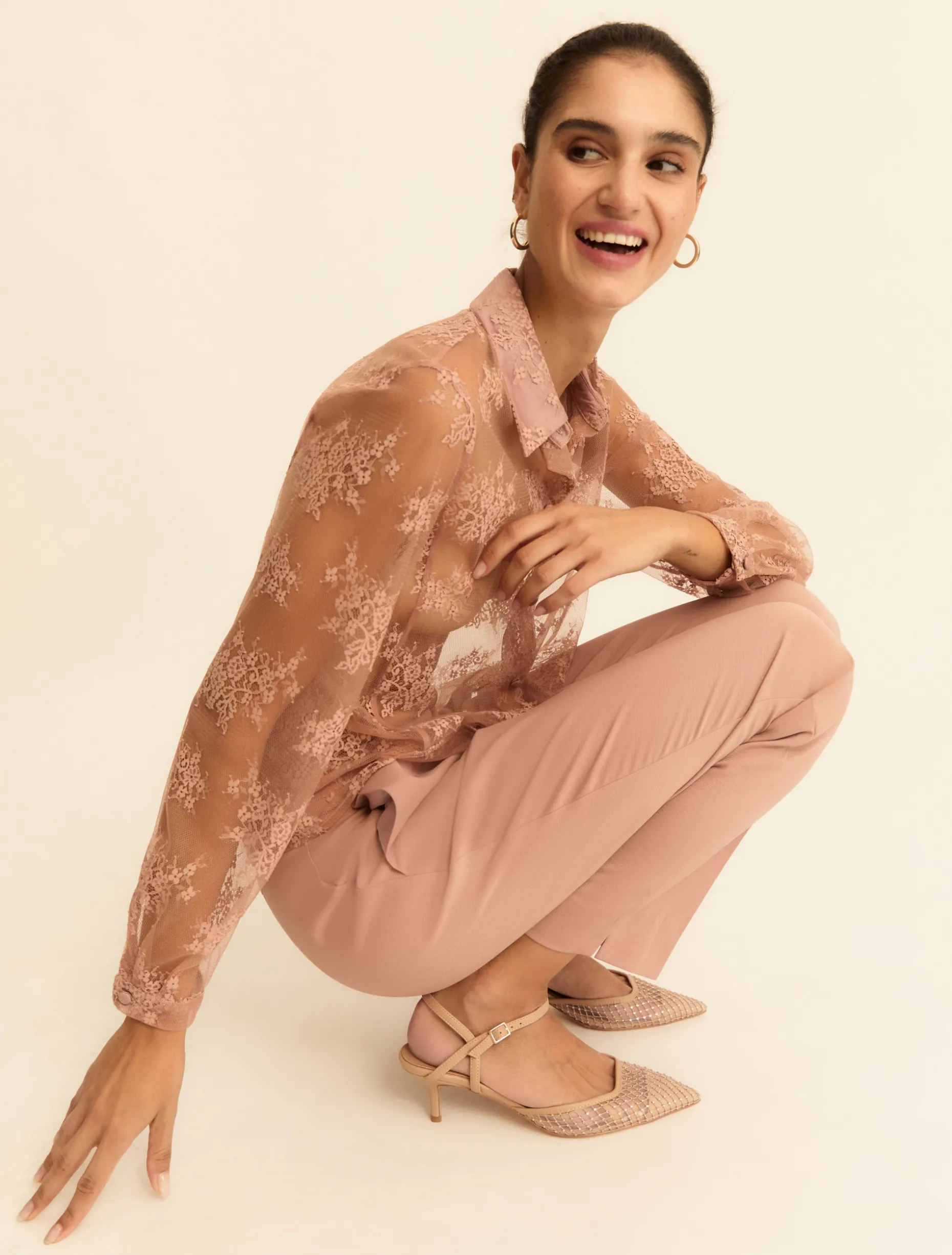 Camicia in pizzo chantilly - MALVA
