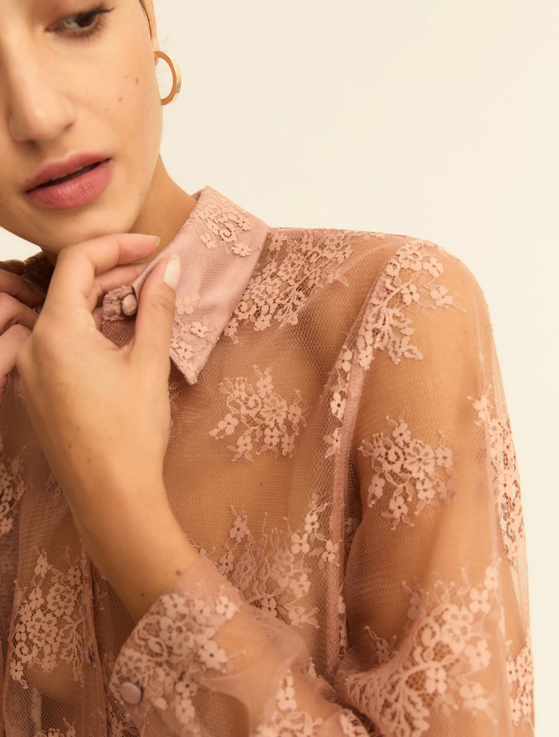 Camicia in pizzo chantilly - MALVA