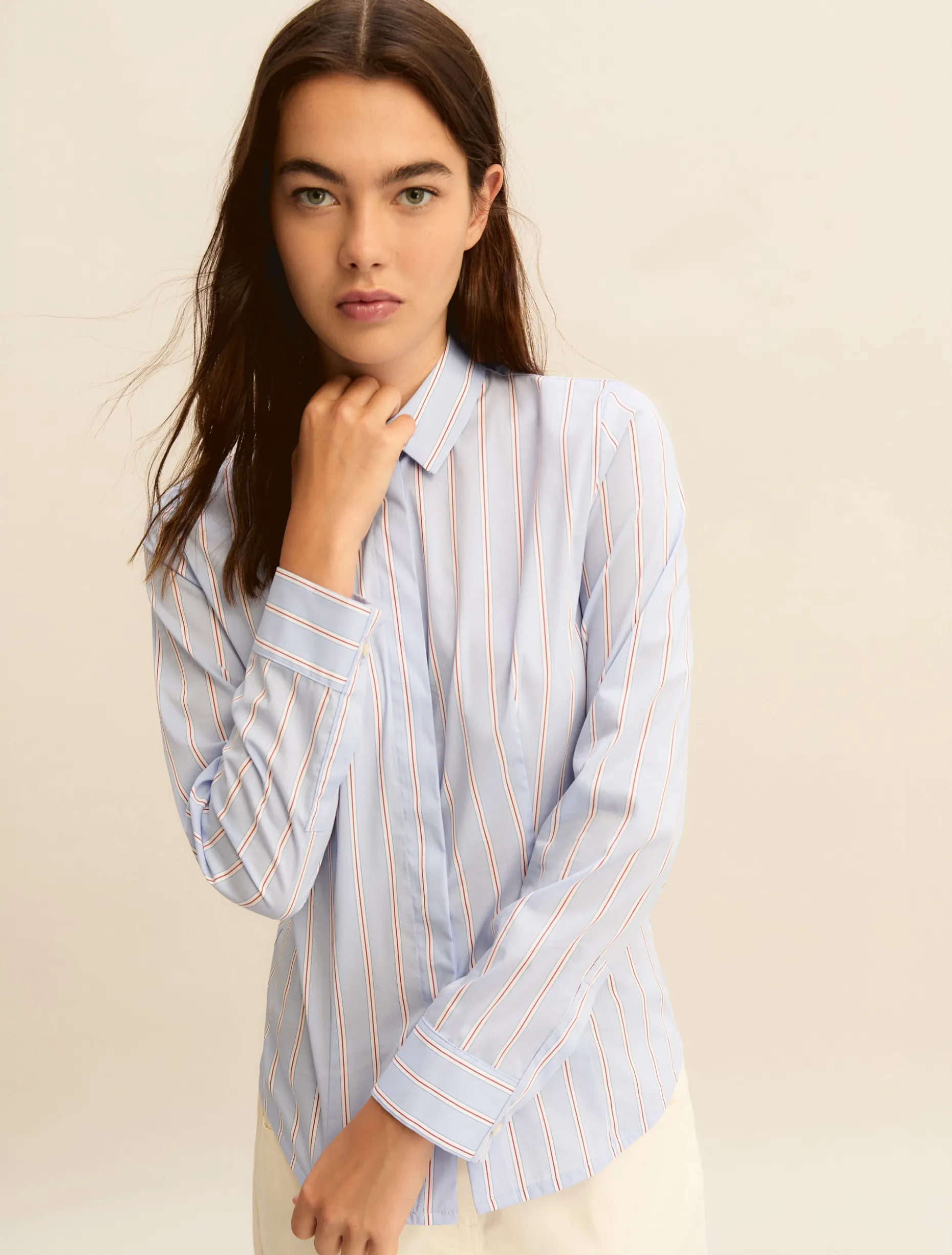 Camicia in popeline - AZZURRO