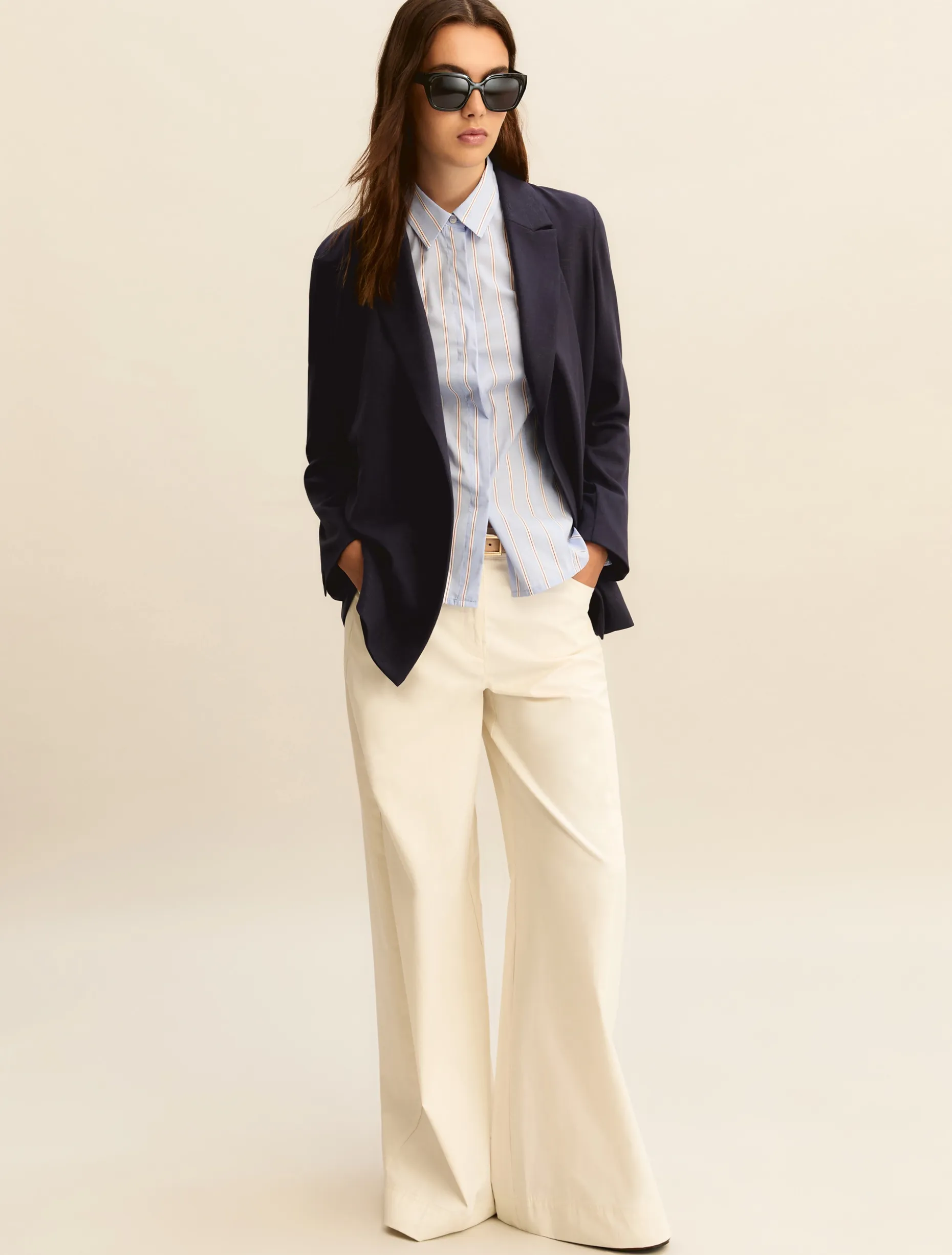 Camicia in popeline - AZZURRO