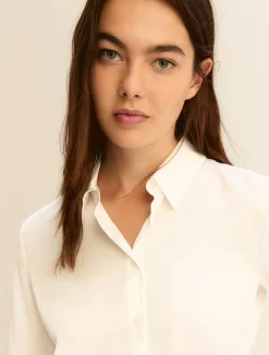 Camicia in raso leggero - BIANCO