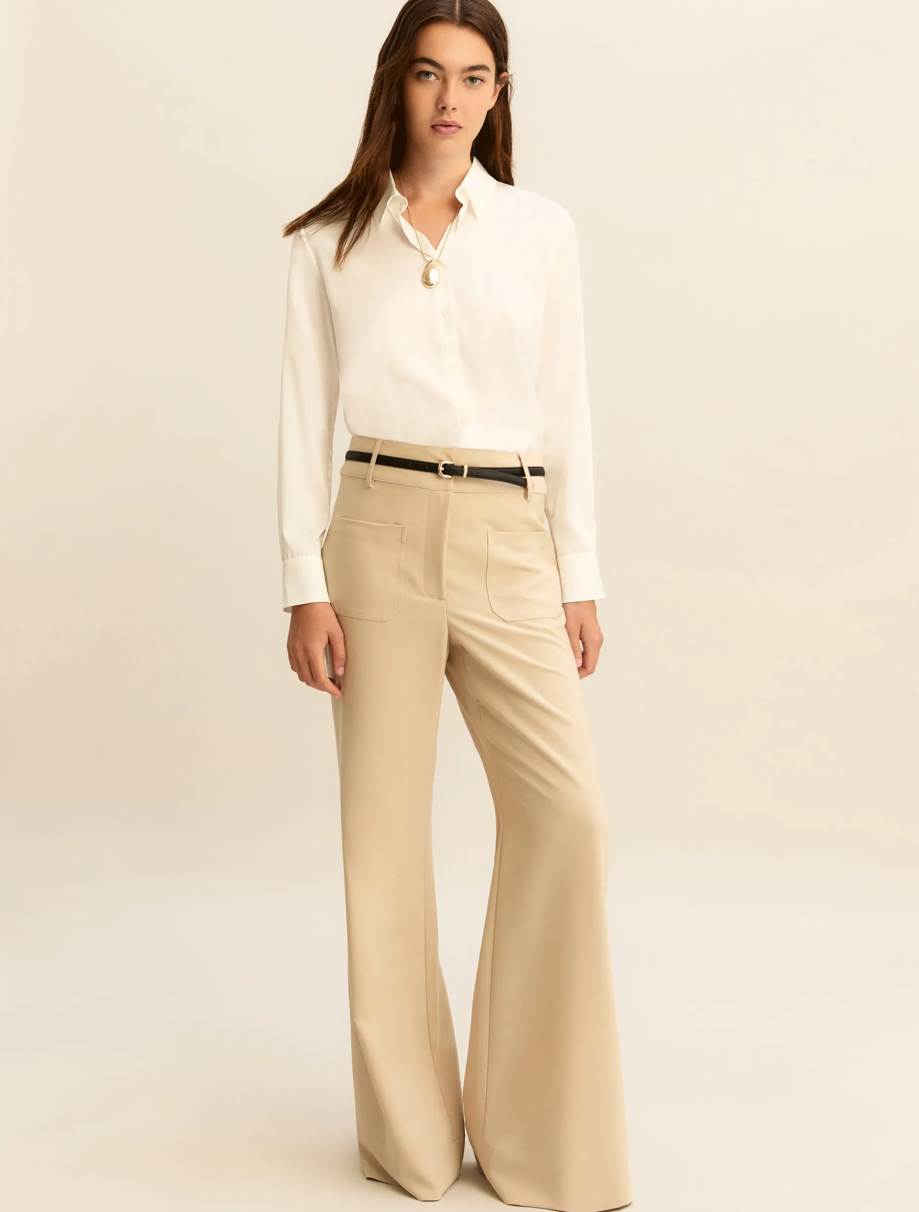 Camicia in raso leggero - BIANCO