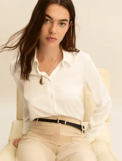 Camicia in raso leggero - BIANCO