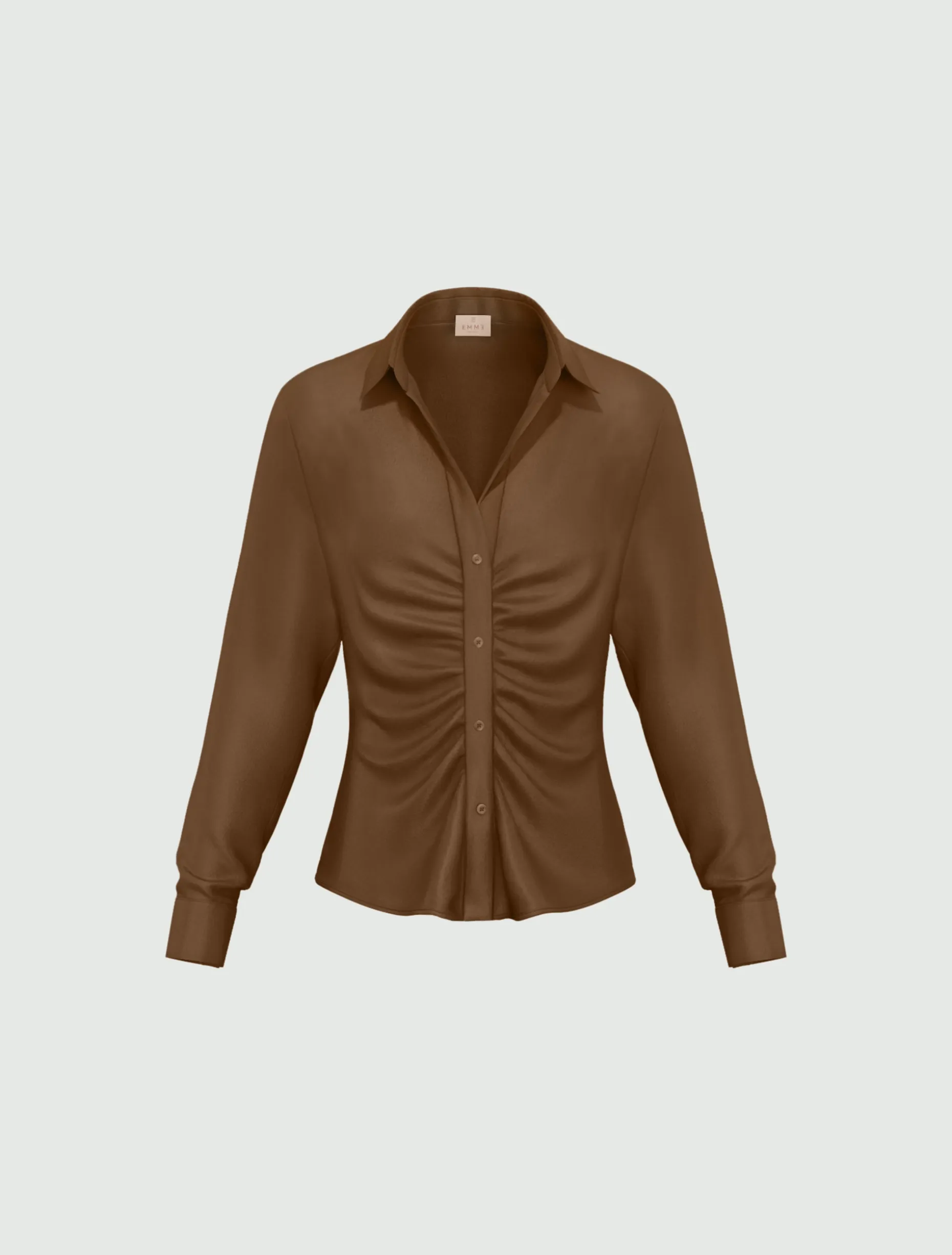 Camicia in raso stretch - KAKI