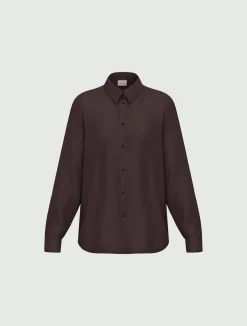 Camicia in raso stretch - TESTA MORO