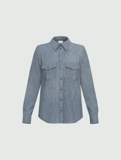 Camicia in twill effetto denim - INDACO