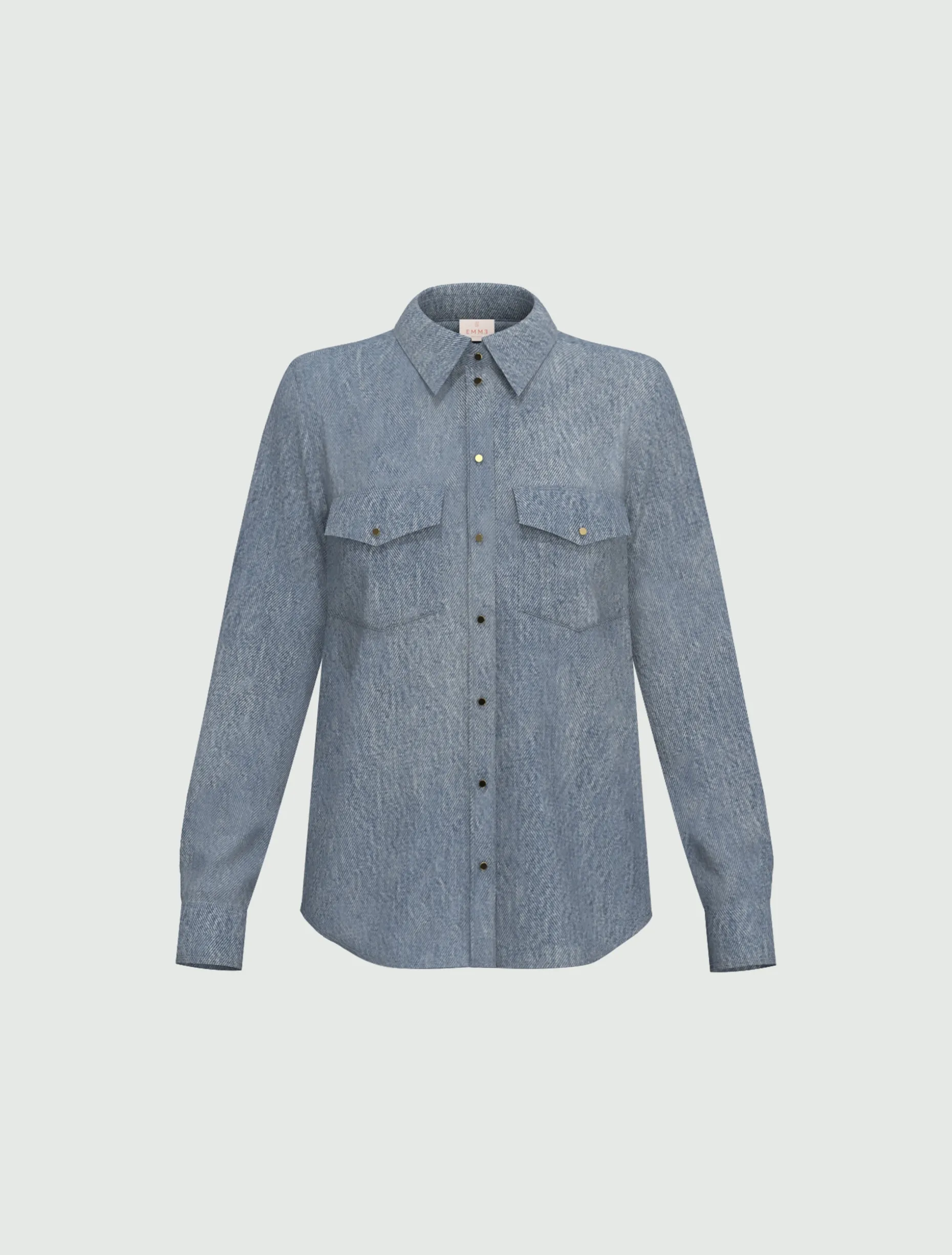 Camicia in twill effetto denim - INDACO
