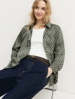 Camicia in twill stampato - SALVIA