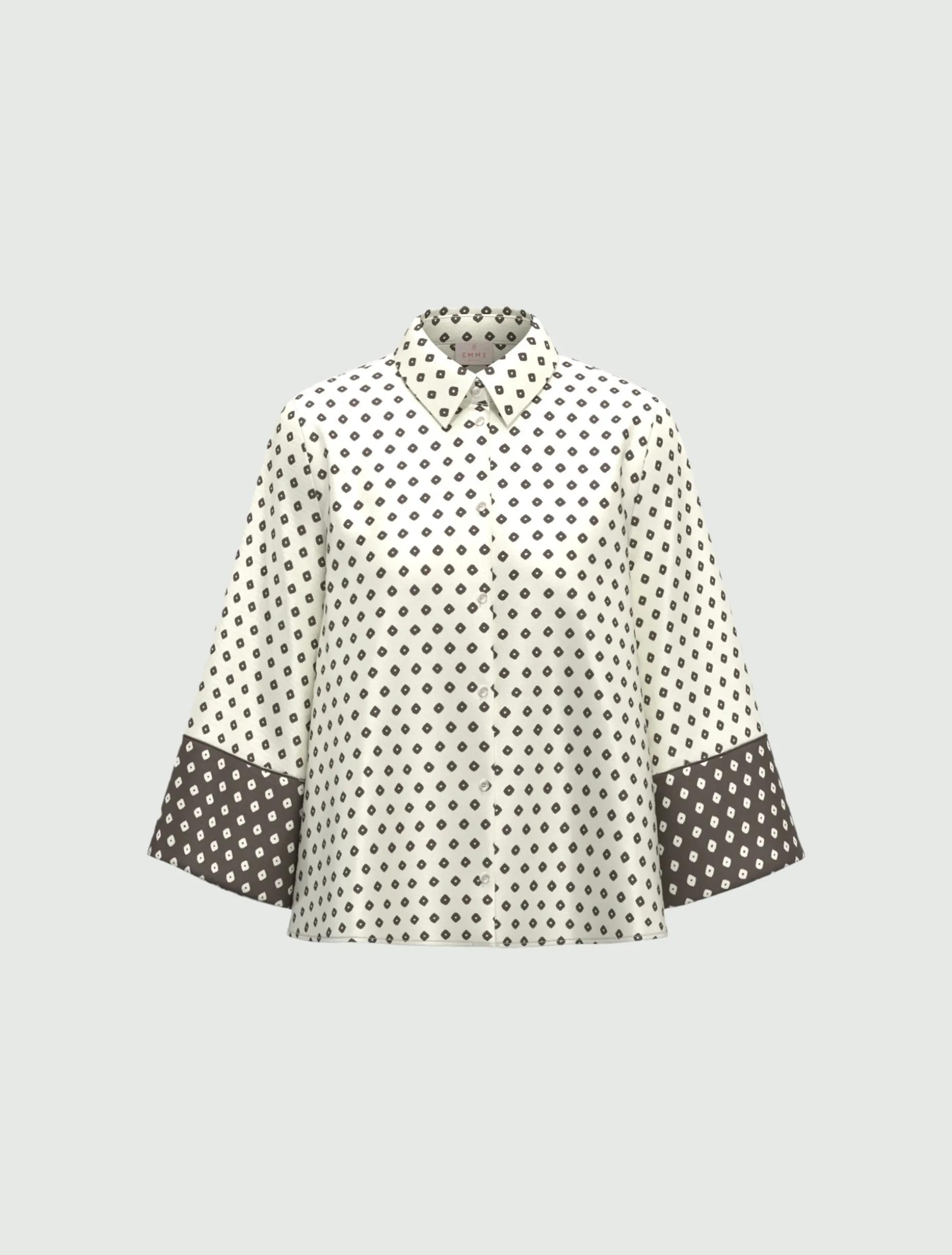Camicia in twill stampato - BIANCO LANA