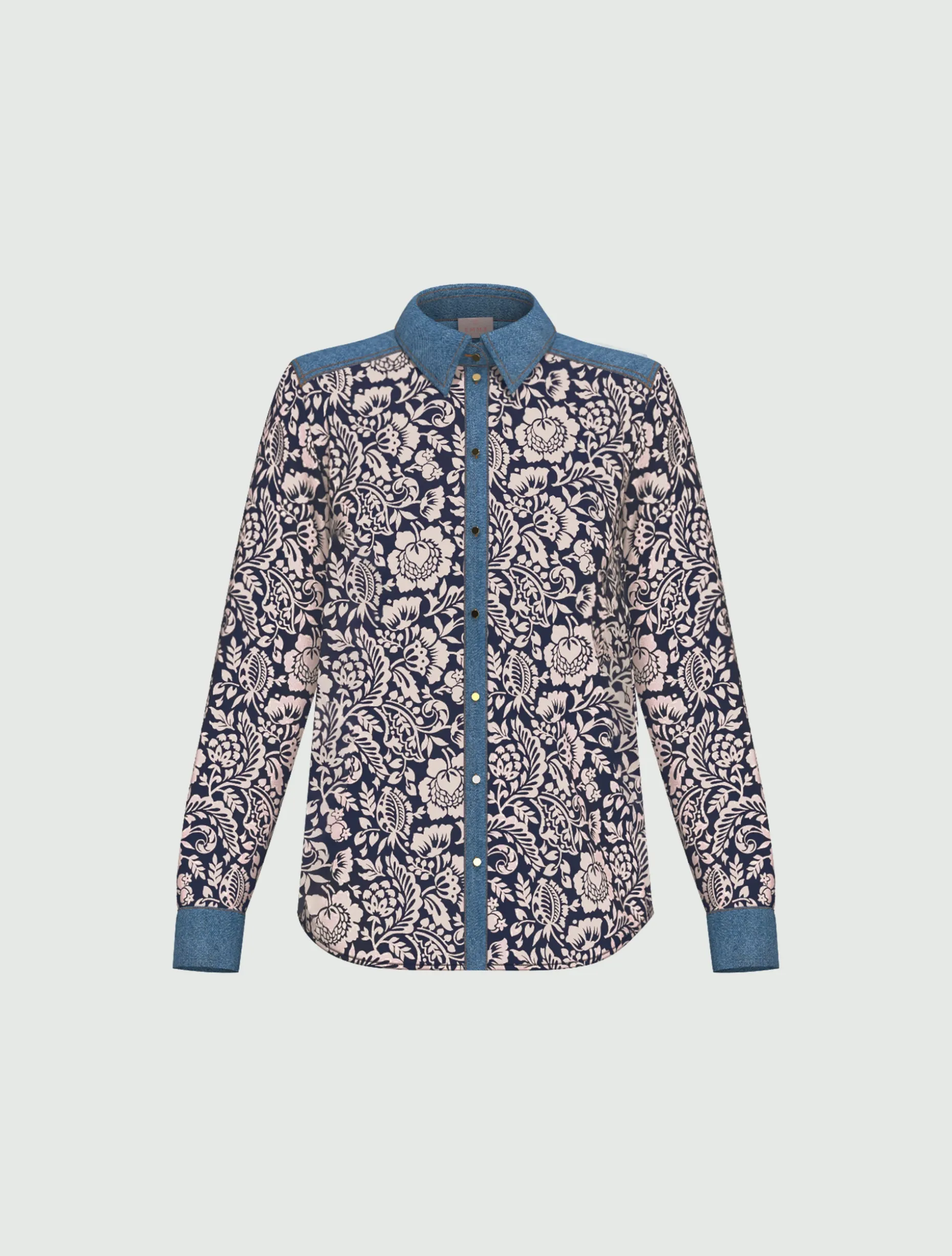 Camicia in viscosa stampata - BLU
