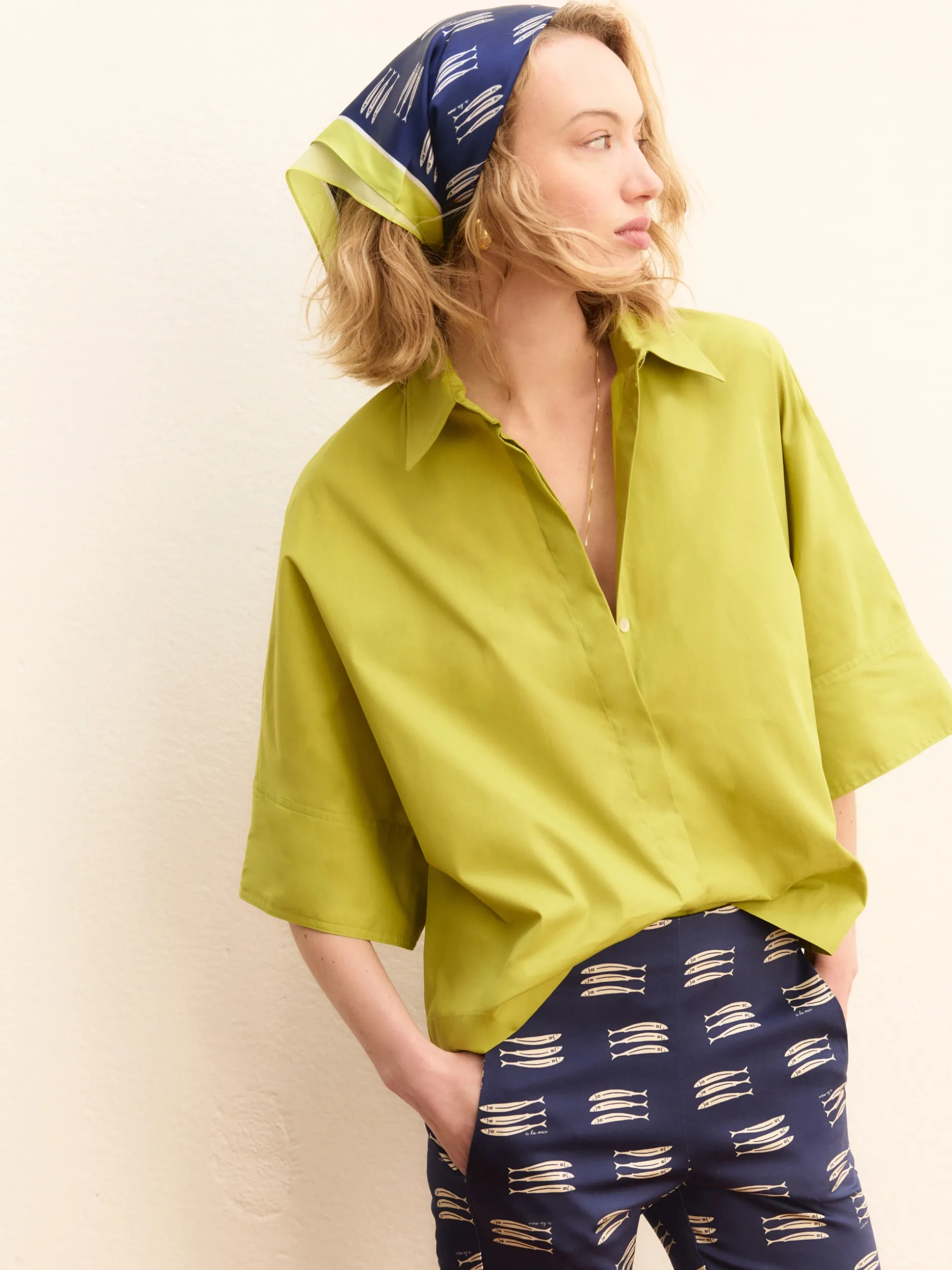 Camicia manica a kimono - VERDE MELA