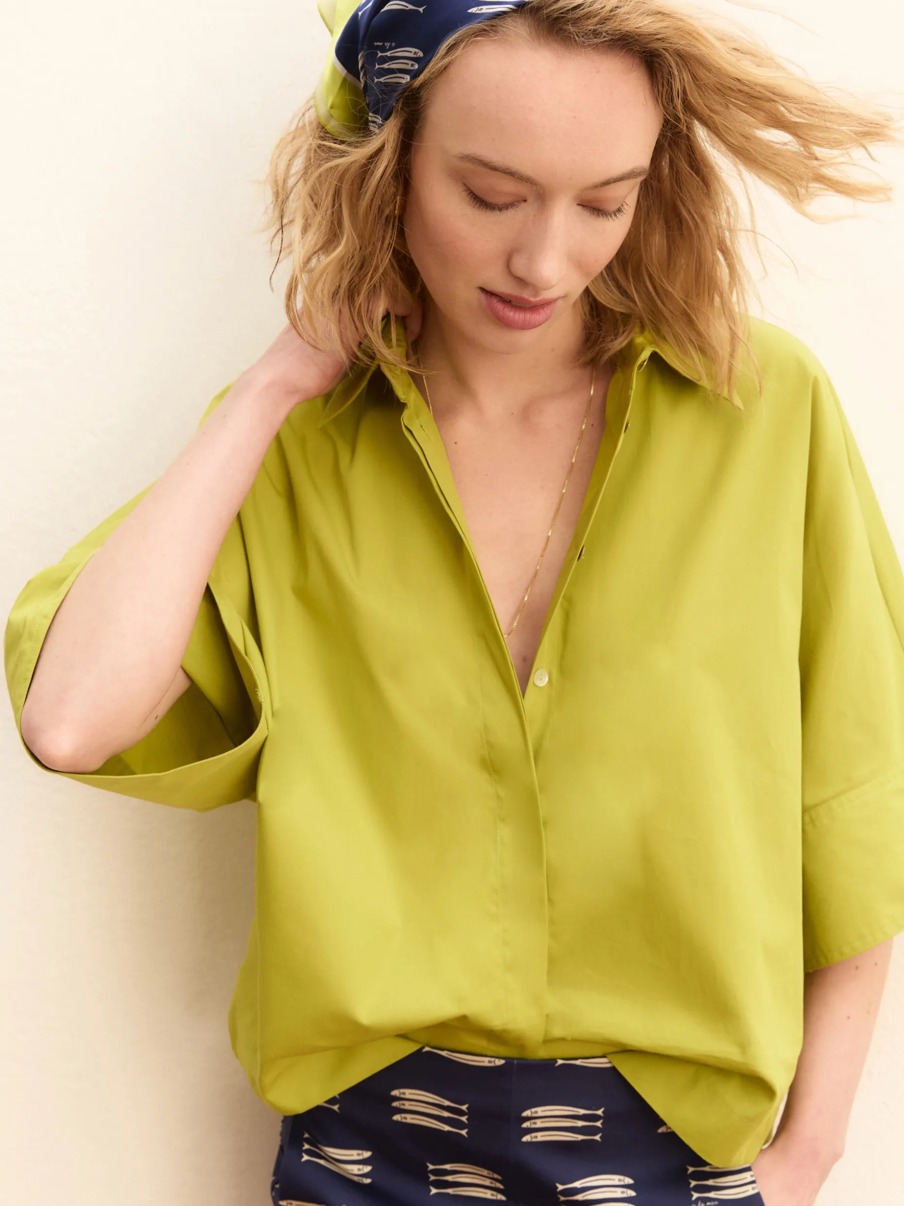 Camicia manica a kimono - VERDE MELA