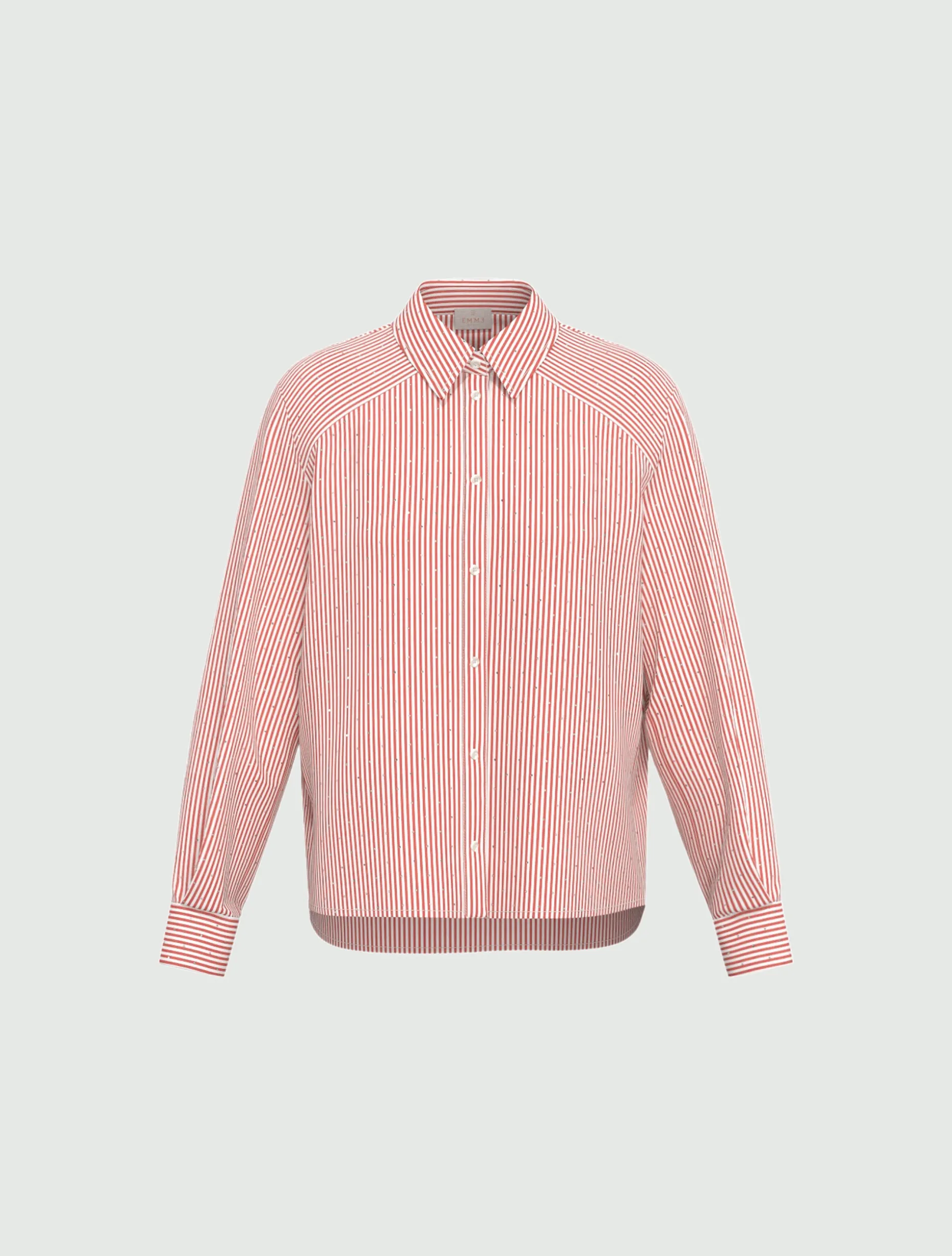 Camicia ampia in popeline stretch - ROSSO