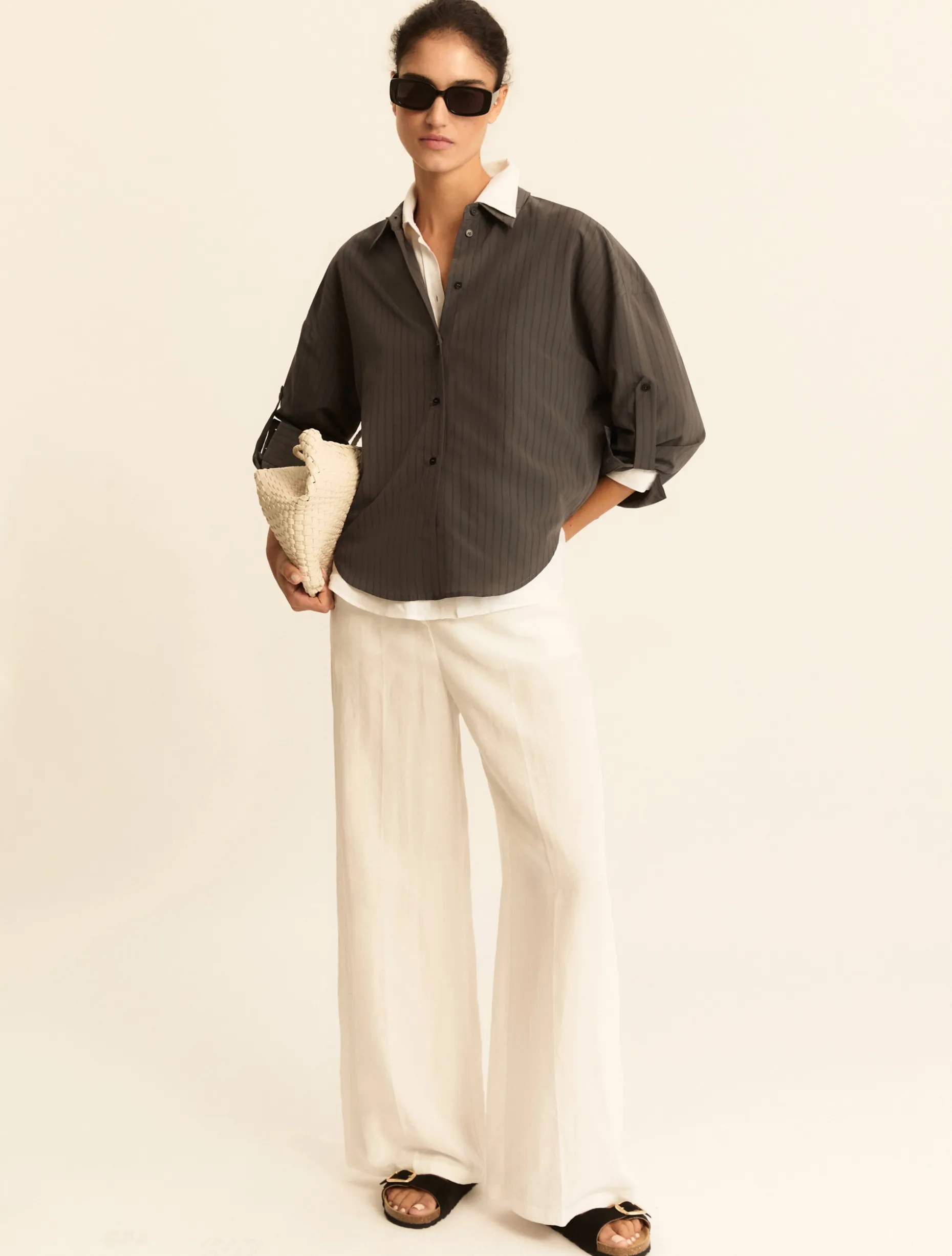 Camicia in misto viscosa - GRIGIO VERDE