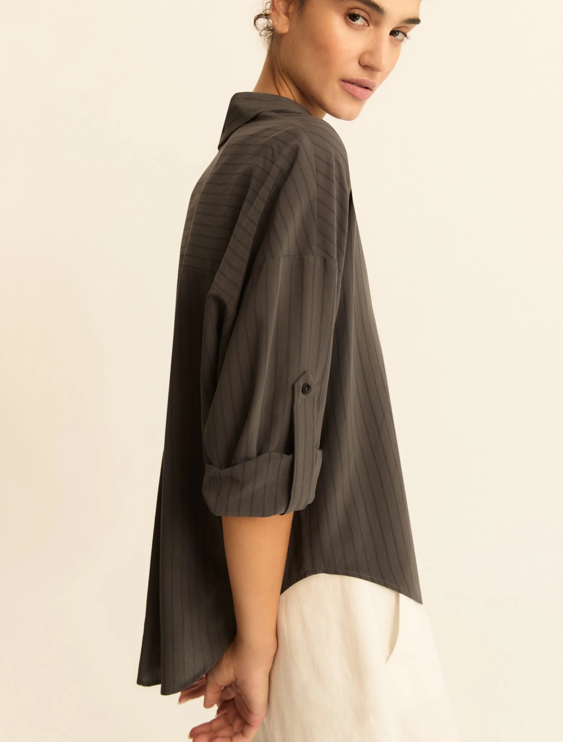 Camicia in misto viscosa - GRIGIO VERDE