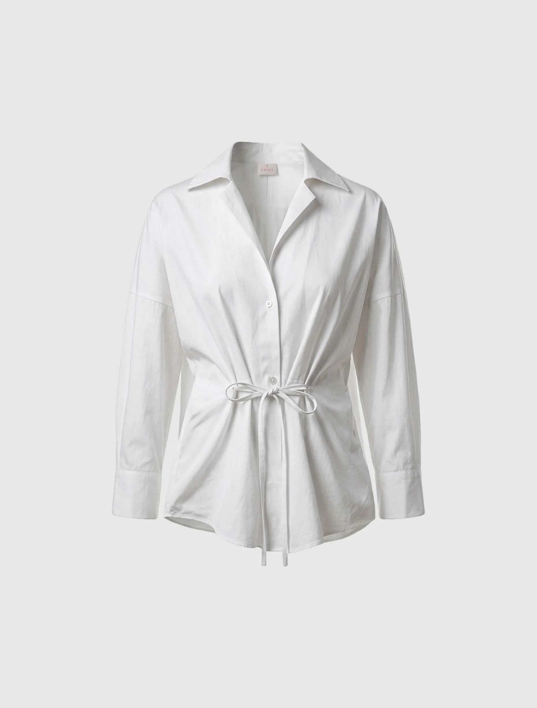 Camicia over con nastro - BIANCO