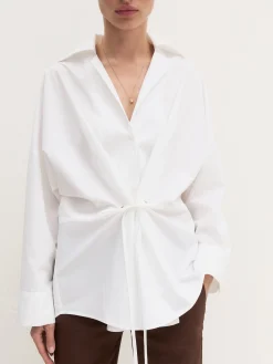 Camicia over con nastro - BIANCO