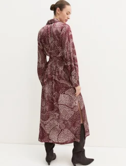 Chemisier in twill stampato - BORDEAUX