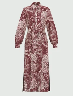Chemisier in twill stampato - BORDEAUX