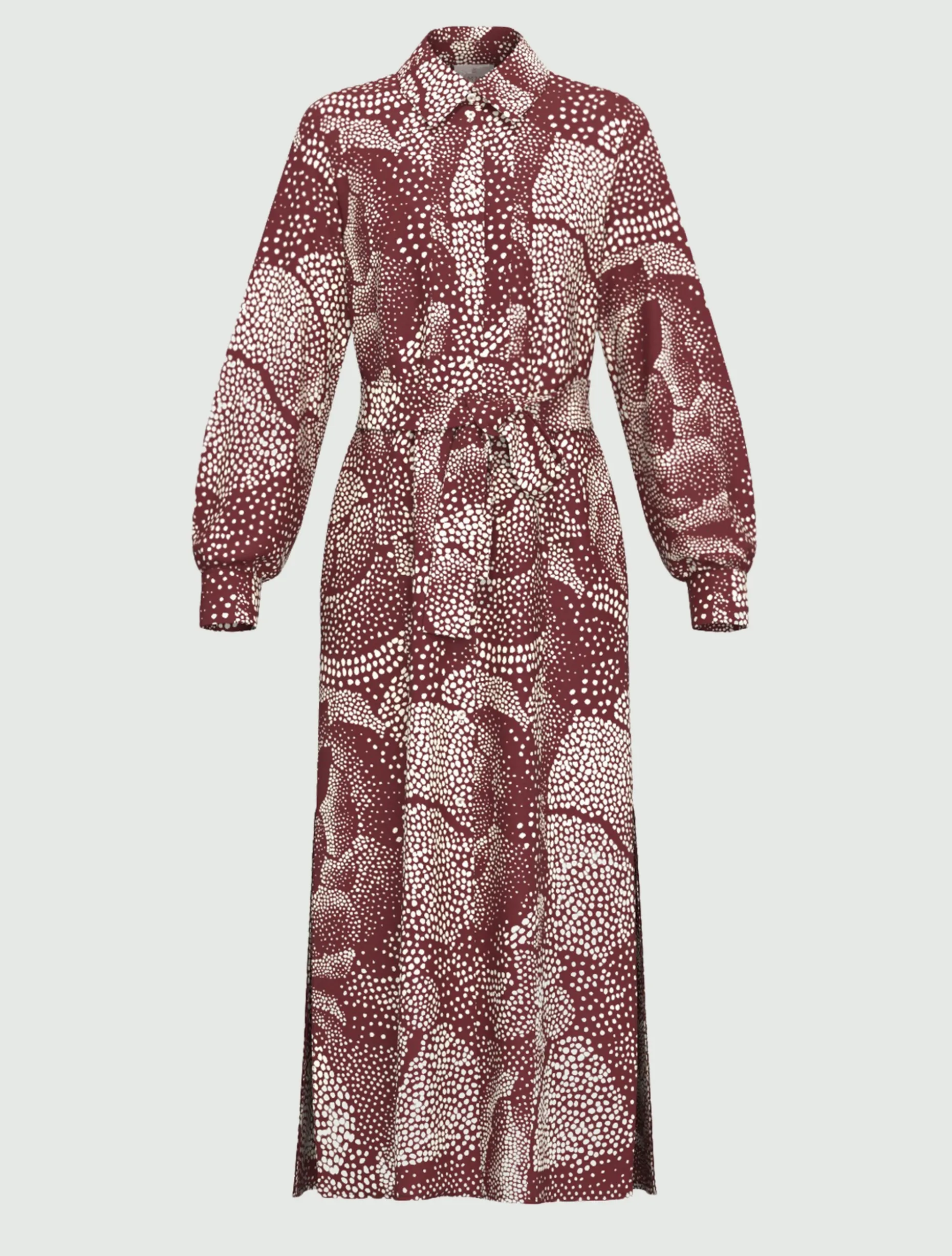 Chemisier in twill stampato - BORDEAUX