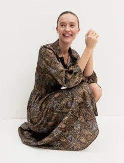 Chemisier lungo in twill stampato - SOTTOBOSCO