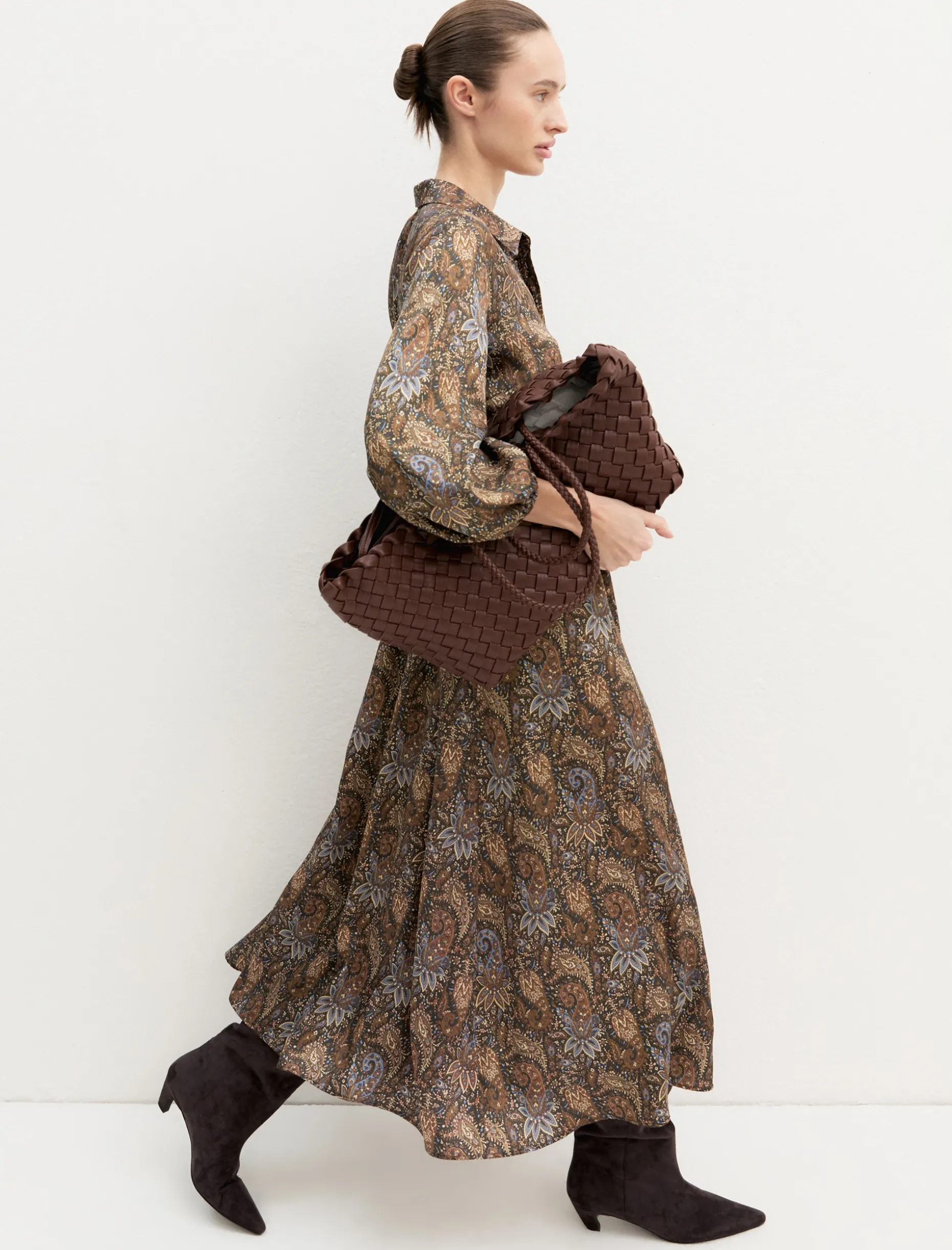 Chemisier lungo in twill stampato - SOTTOBOSCO