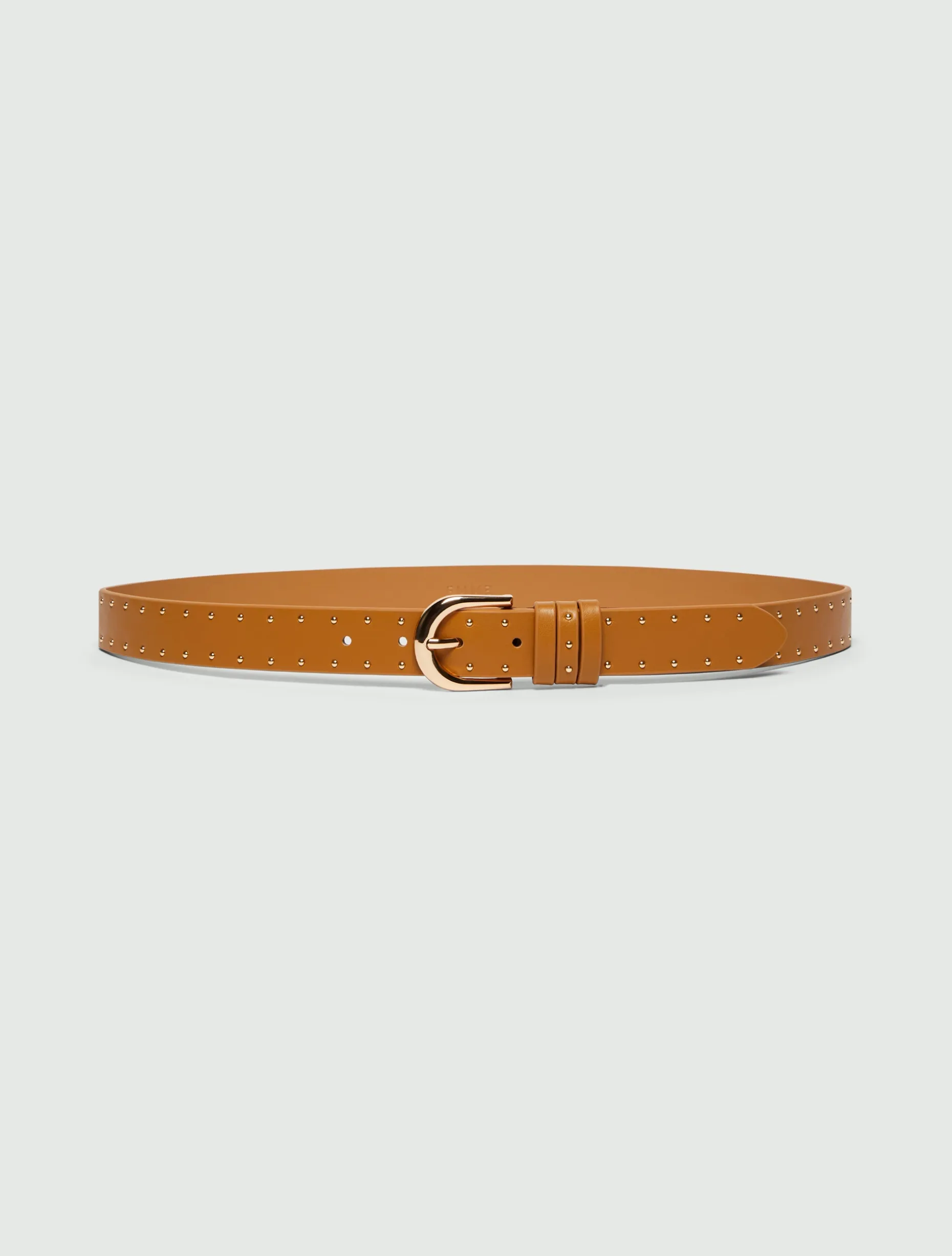 Cintura con micro borchie - CAMMELLO