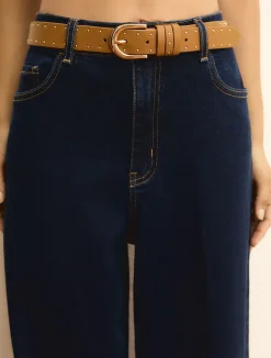 Cintura con micro borchie - CAMMELLO