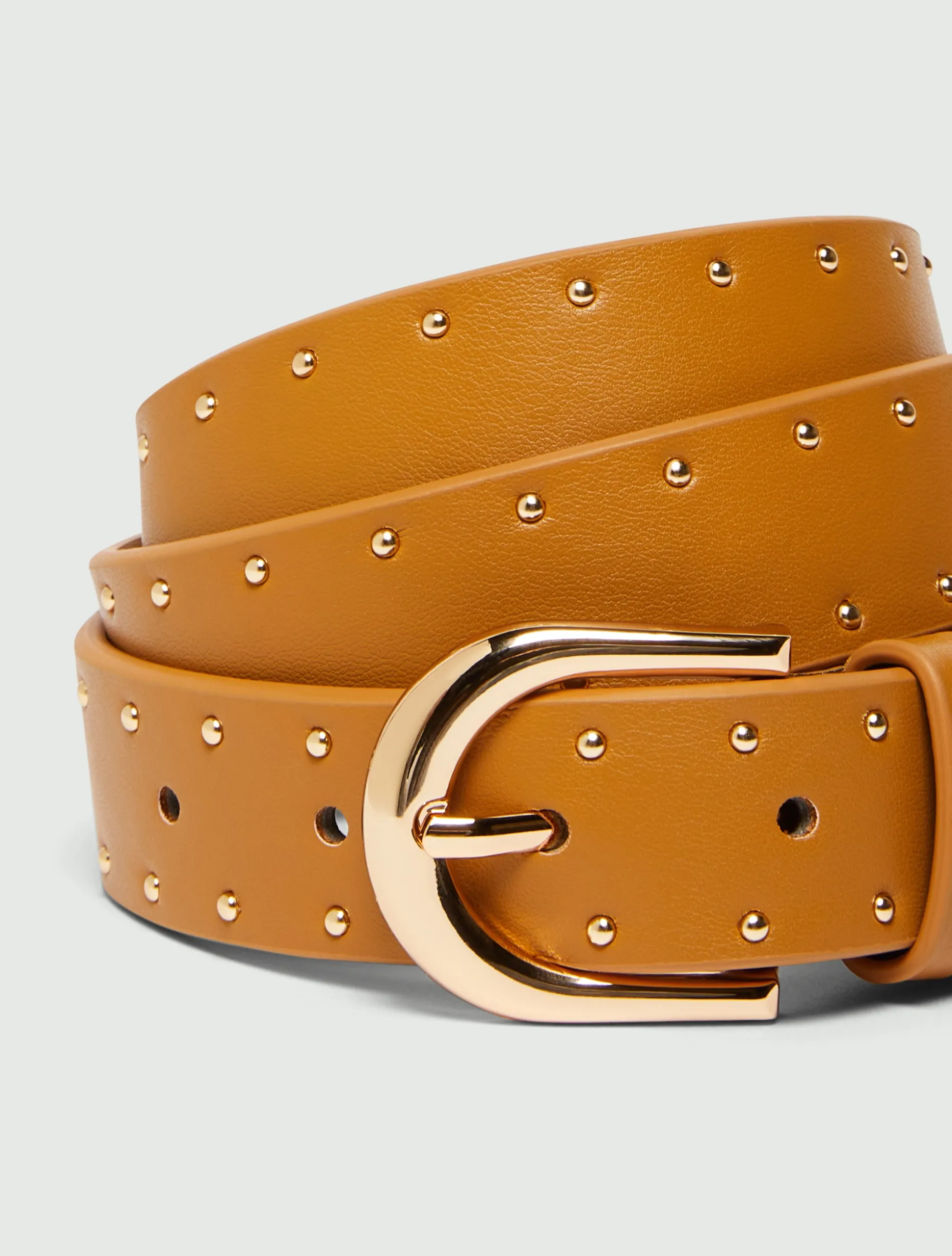 Cintura con micro borchie - CAMMELLO