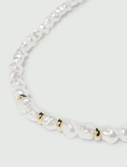 Collana lunga con perle bijoux - BIANCO PERLATO