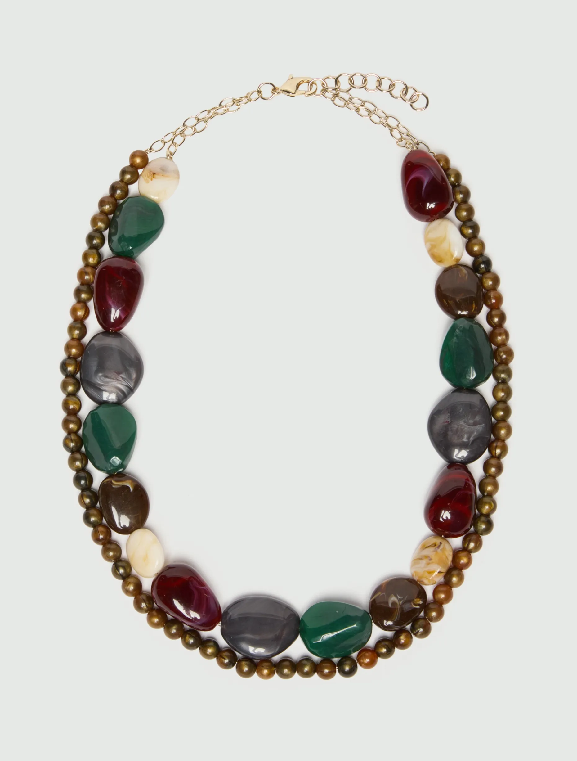 Collana con perle bijoux - ROSSO