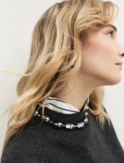 Collana girocollo con perle bijoux - GRAFITE