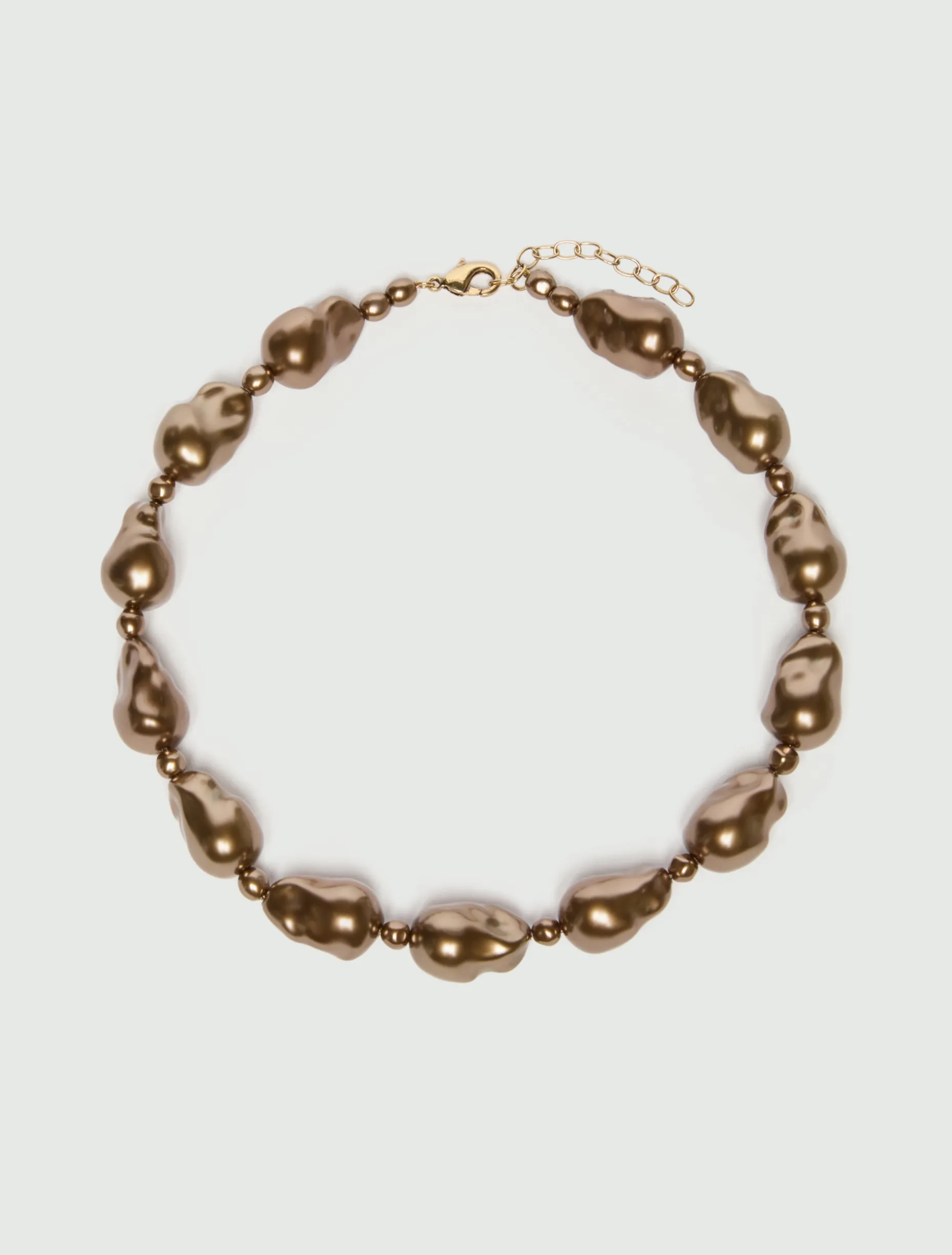 Collana girocollo con perle bijoux - BRONZO