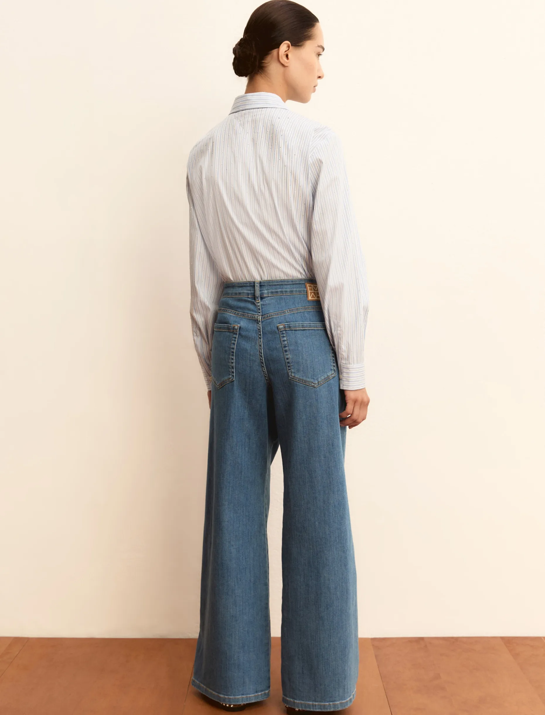 Denim stretch con gamba larga - BLUE JEANS
