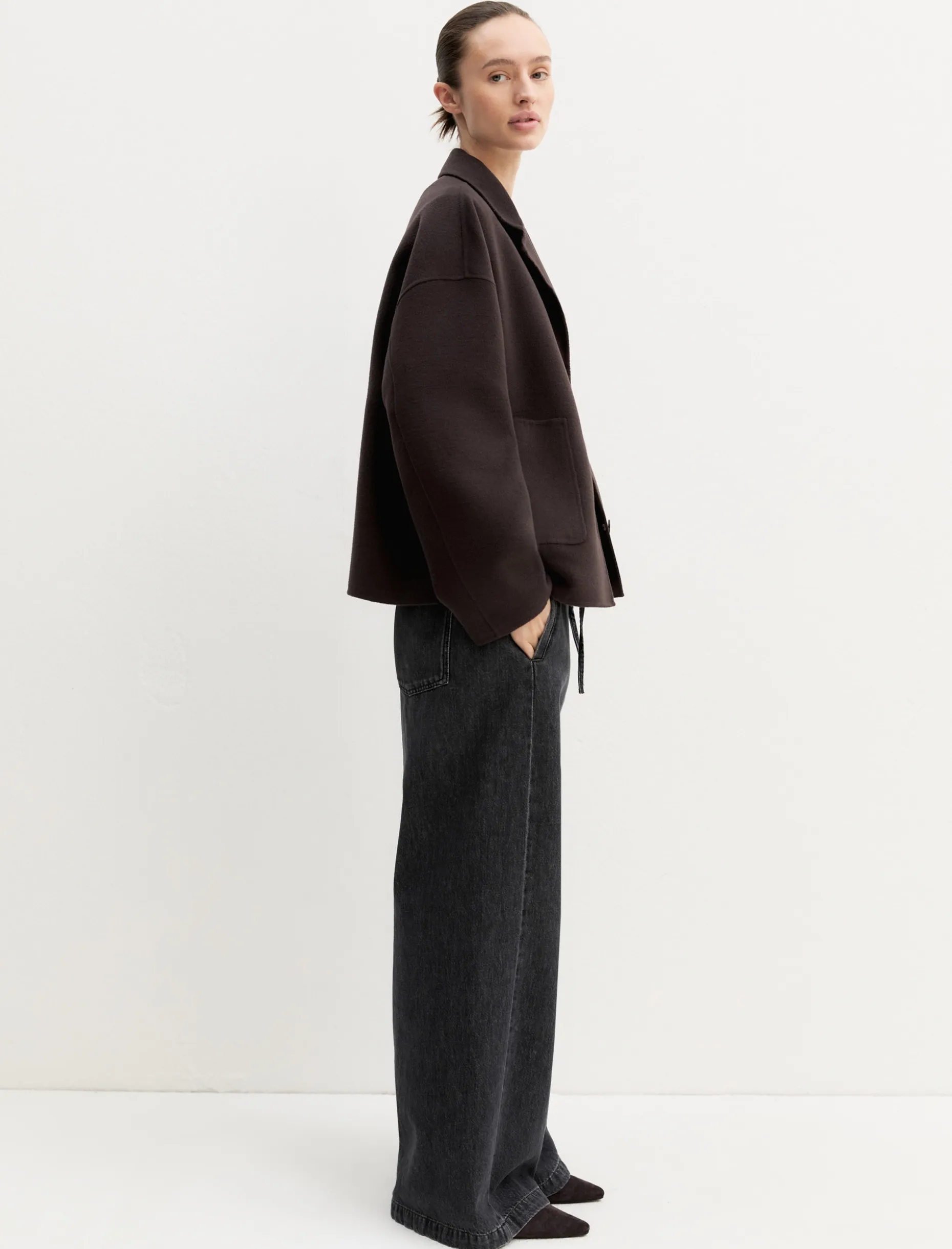 Denim jogger ampio - NERO