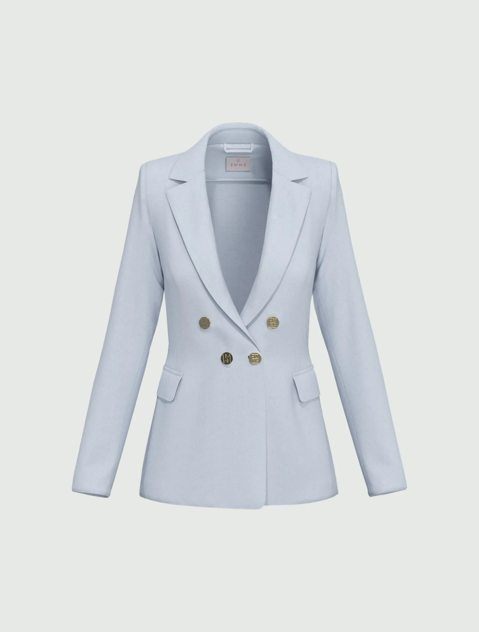Giacca doppiopetto in jersey stretch - AZZURRO