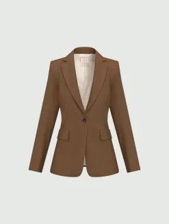 Giacca in monopetto stretch - KAKI