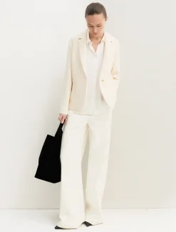 Giacca sfiancata in stuoia stretch - BIANCO LANA