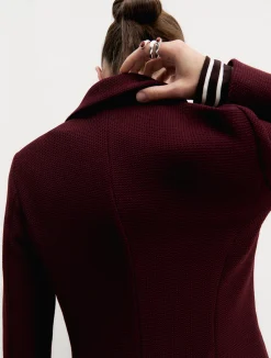 Giacca sfiancata in stuoia stretch - MATTONE ROSSO