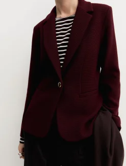 Giacca sfiancata in stuoia stretch - MATTONE ROSSO