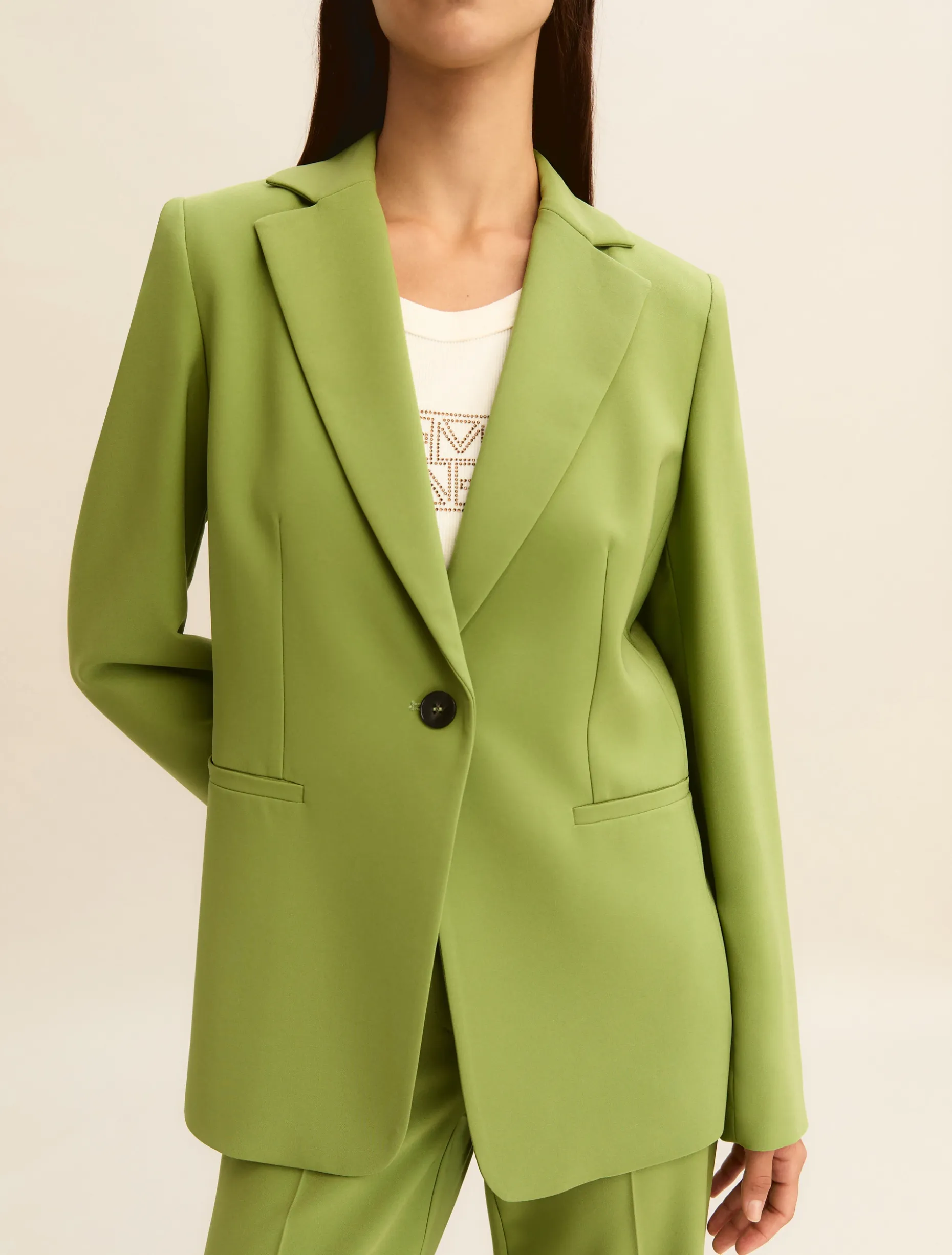 Giacca in tessuto stretch - VERDE