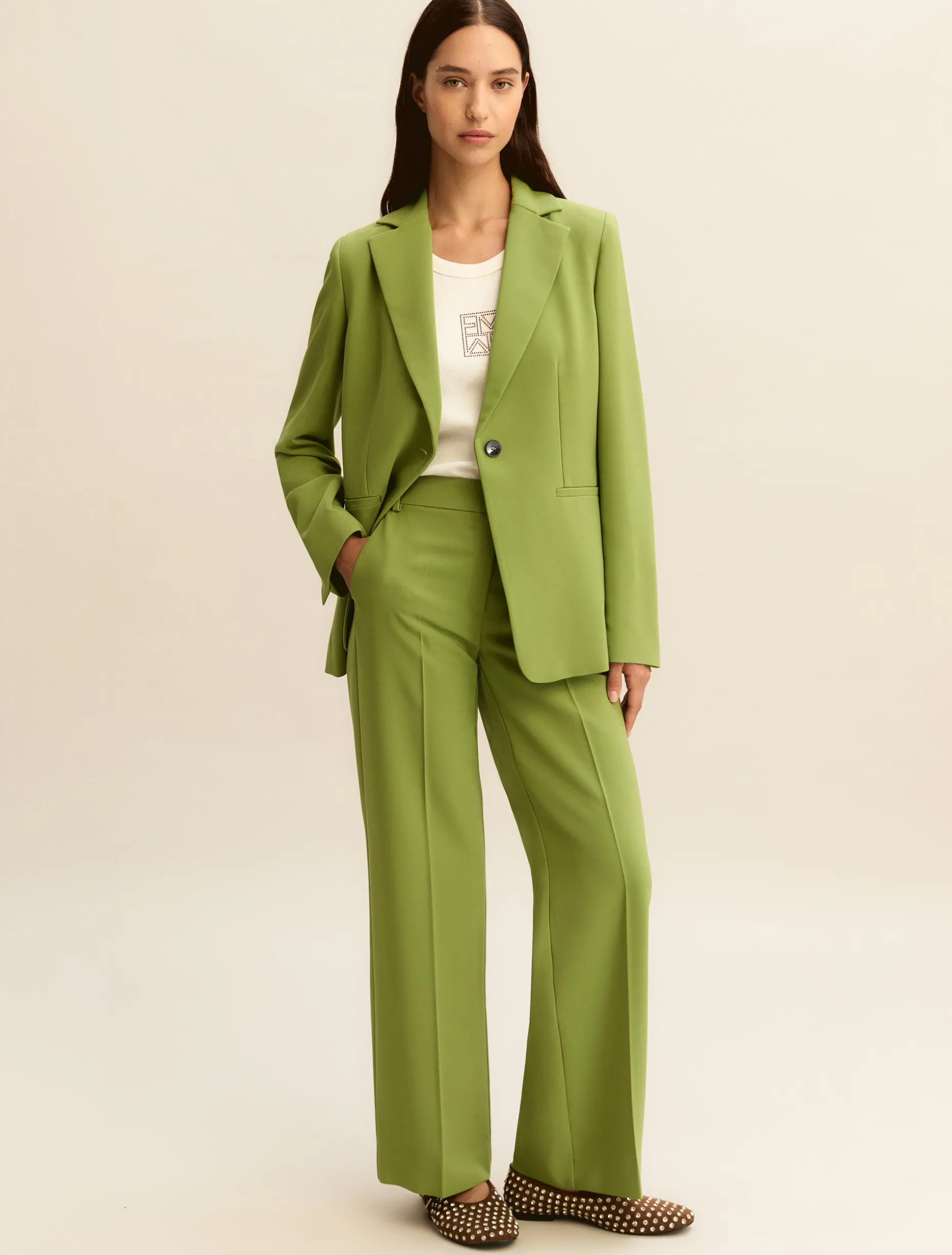 Giacca in tessuto stretch - VERDE