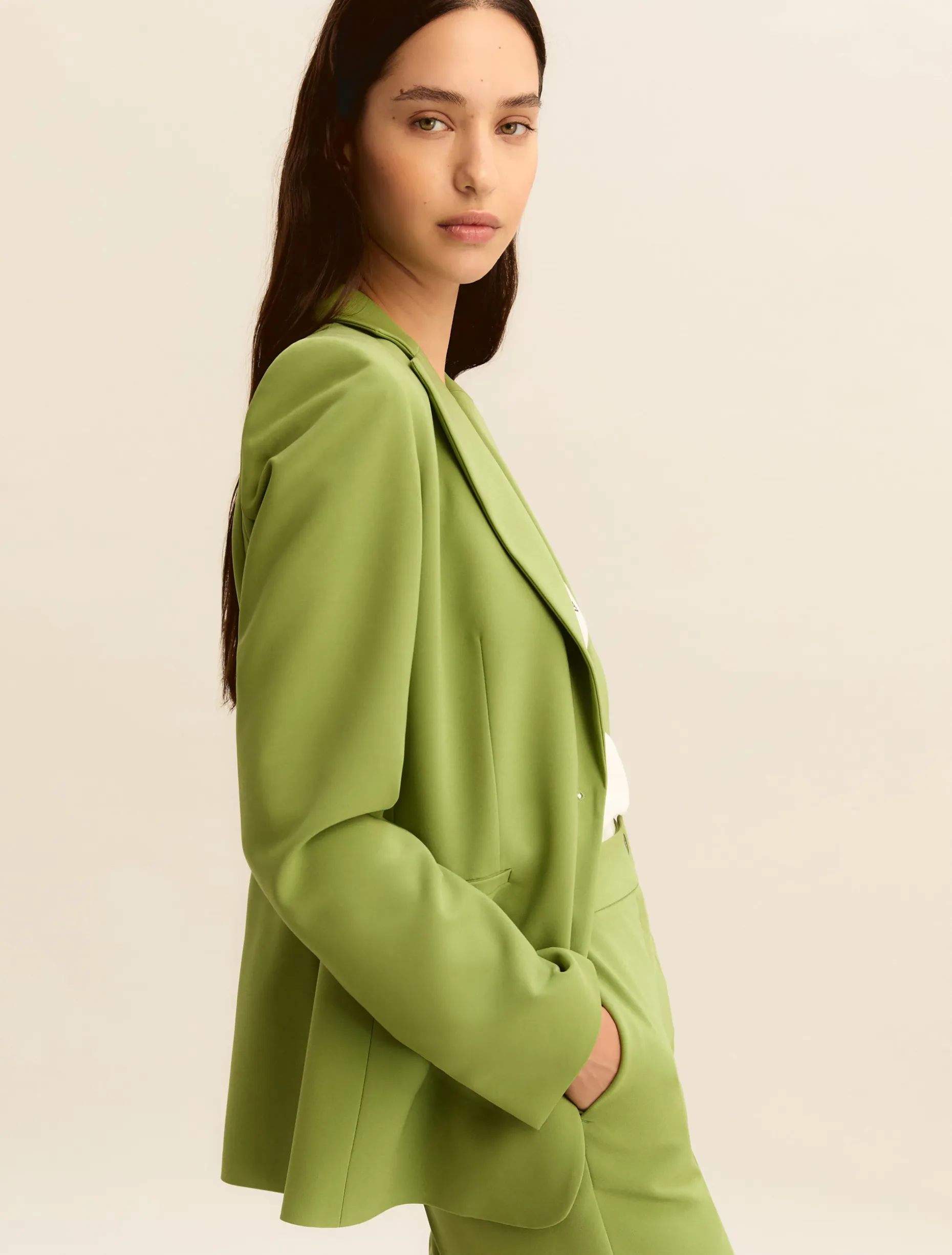Giacca in tessuto stretch - VERDE