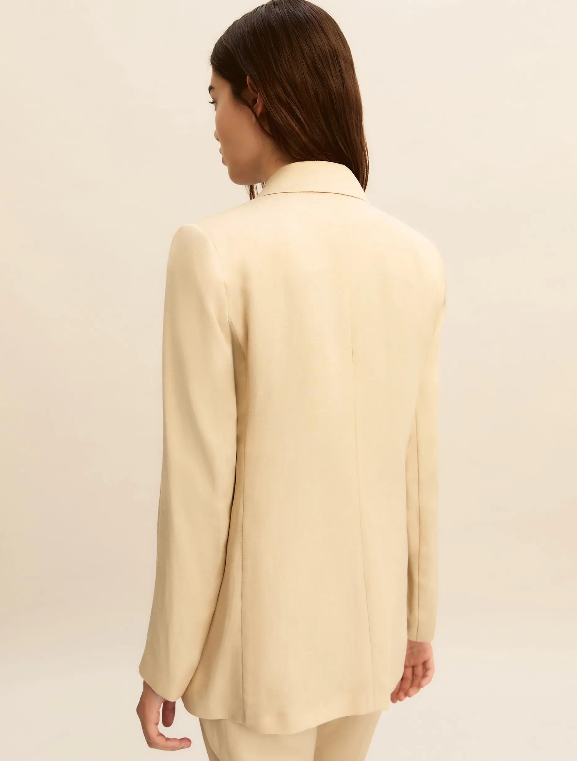 Giacca in twill di misto lino - BEIGE